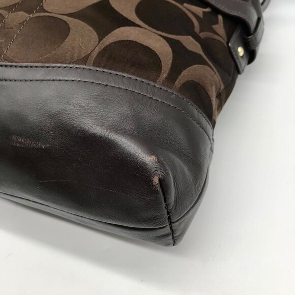 Coach Brown Canvas Signature Chain Convertible Shoulder Bag F18862 - Picture 6 of 11